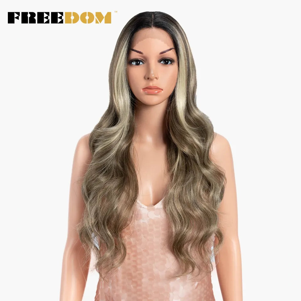 FREEDOM Synthetic Lace Front Wigs Body Wave Ombre
