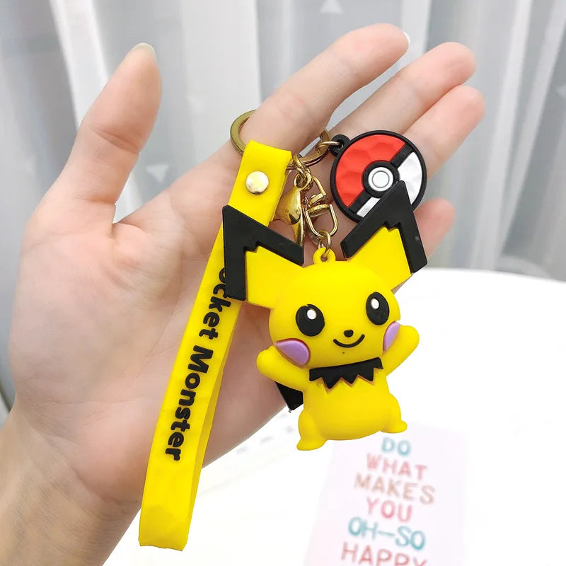 Pokemon Keychain Anime Figures Pikachu Cartoon Key Chain