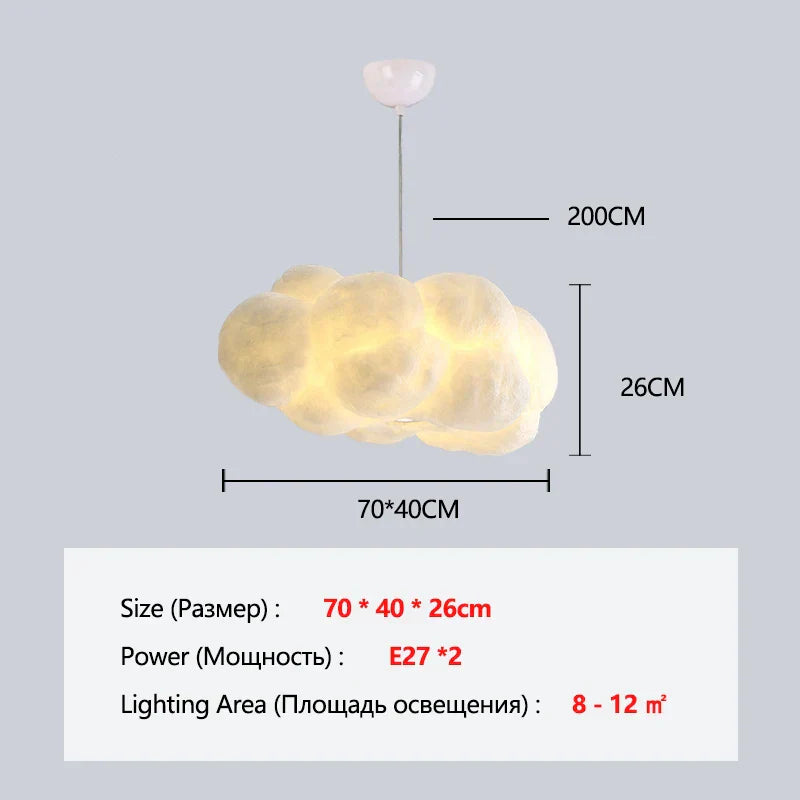 Cloud Chandelier Restaurant Lamps Modern White Floating Cloud