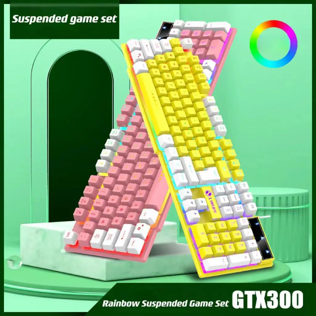 Wired Keyboard And Mouse Set Usb Luminous Mechanical