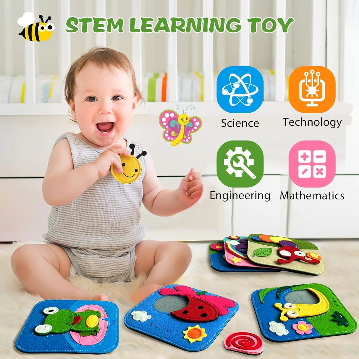 Montessori Toy Giraffe Busy Board 3D Felt Book