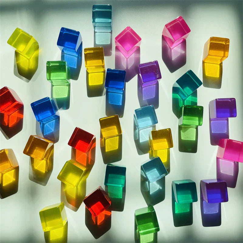 Acrylic Cubes Rainbow Gem Blocks Transparent Stacking Toys