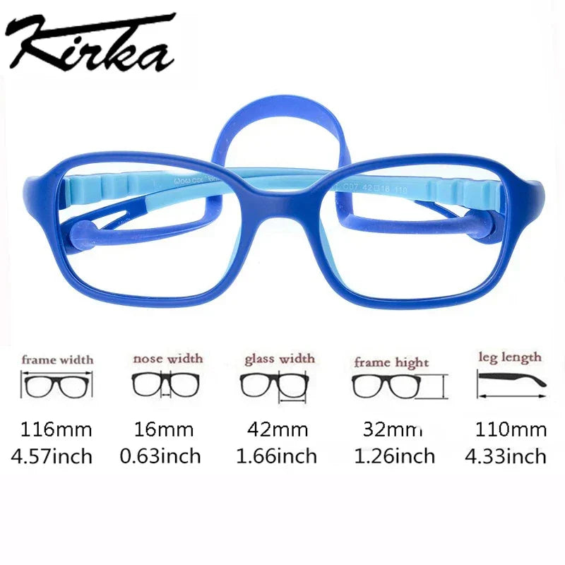 Kirka Flexible Myopia Optical Children Glasses Frame Solid