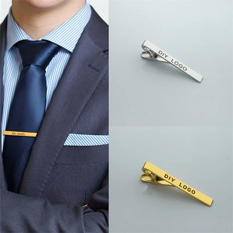 Personalized Engraved Tie ClipCufflinks for Men Customized DIY