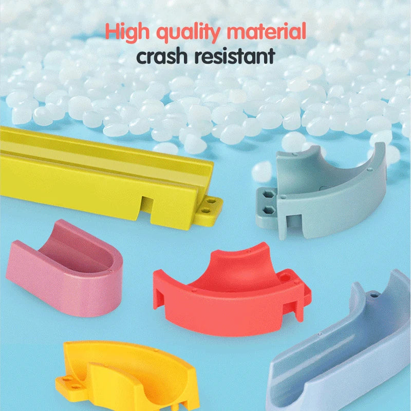 Bath Toys Baby Marble Runs DIY Assembled Slide