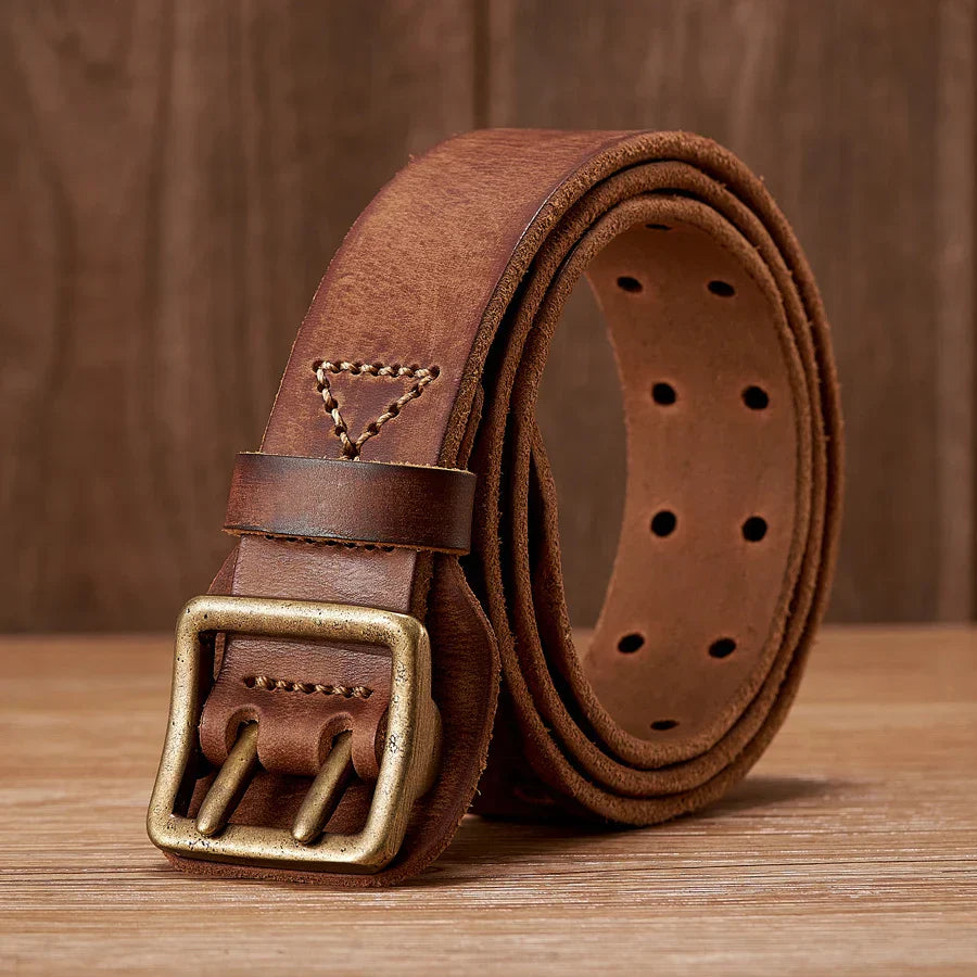 Thick Original Leather Belt Vintage Men Wide Belt
