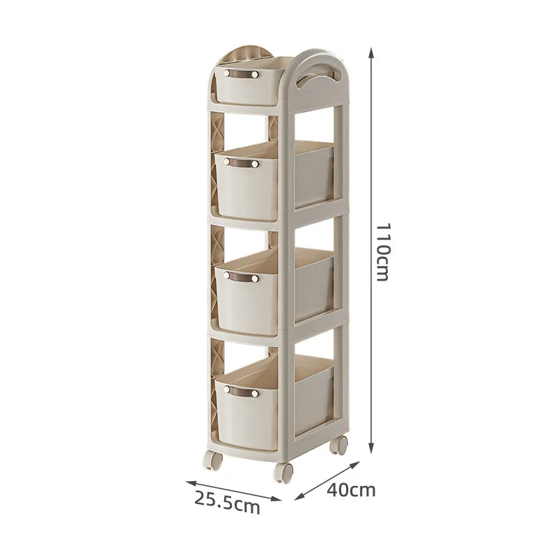 Movable Storage Trolley Kitchen Wheels Rack Small Mobile