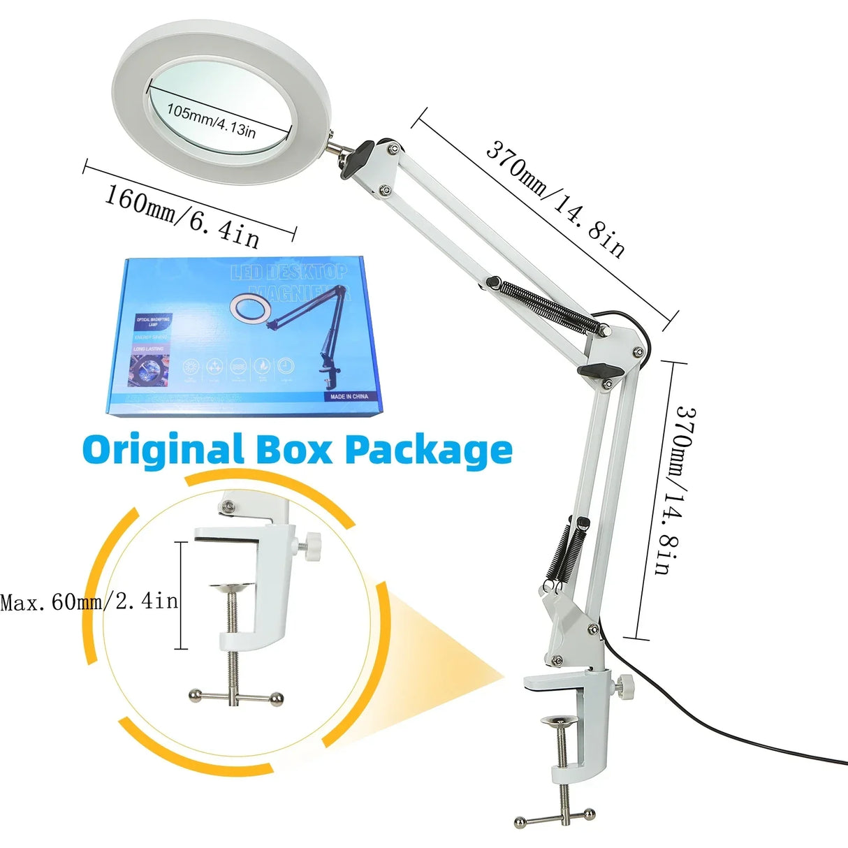 72LED 10X NEW Illuminated Magnifier USB 3 Colors