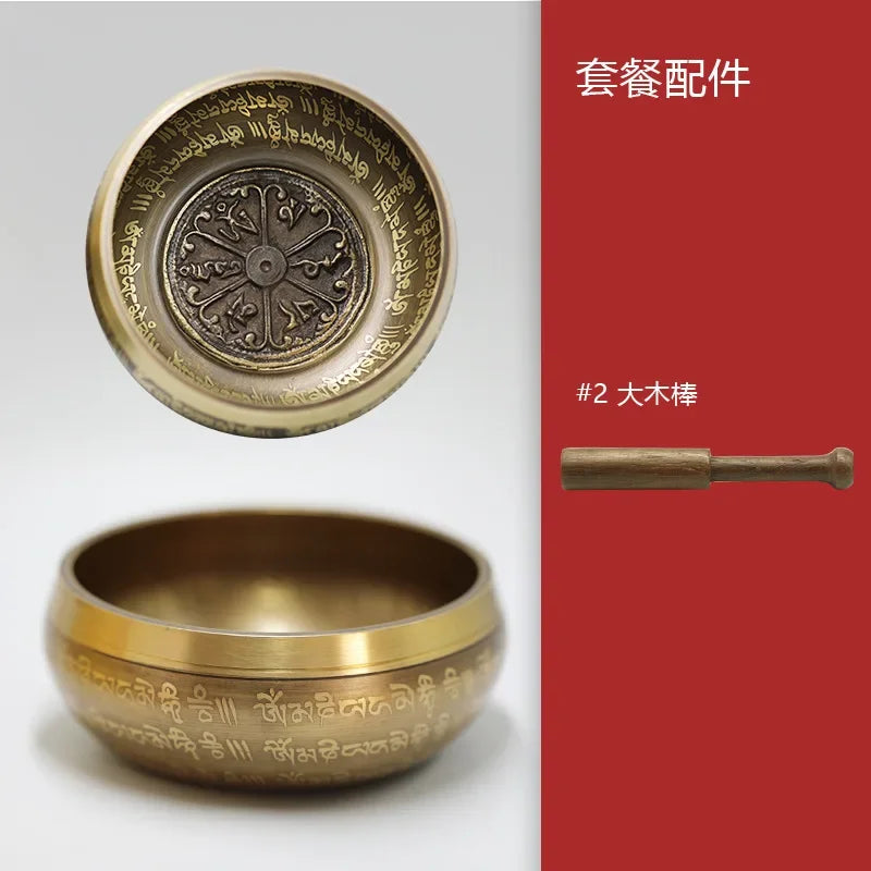 Large Nepal Singing Bowl Handmade Brass Buddhism Tibetan