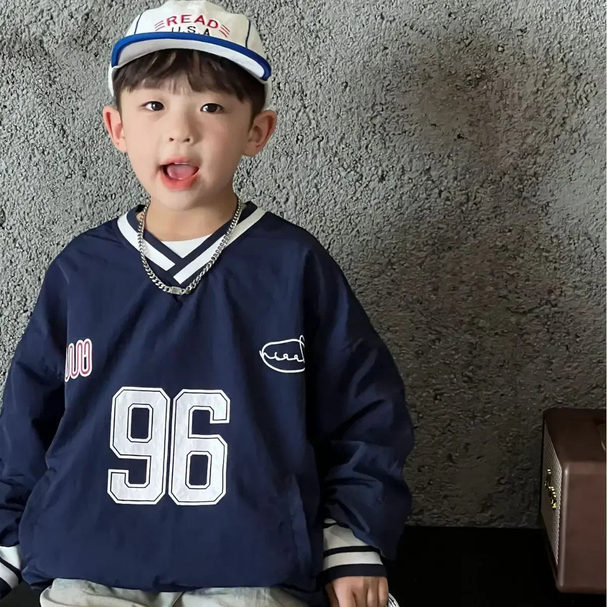 kids fashion letter print casual sweatshirt springtime autumn