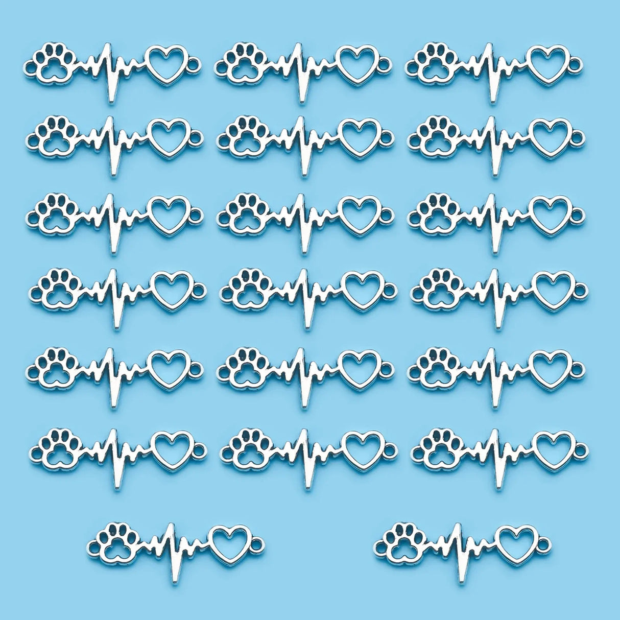 102030pcs Antique Silvery Color Charms Dog Claw Love