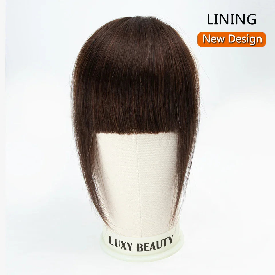 Human Hair Bangs 3 Clips 3D Blunt Cut