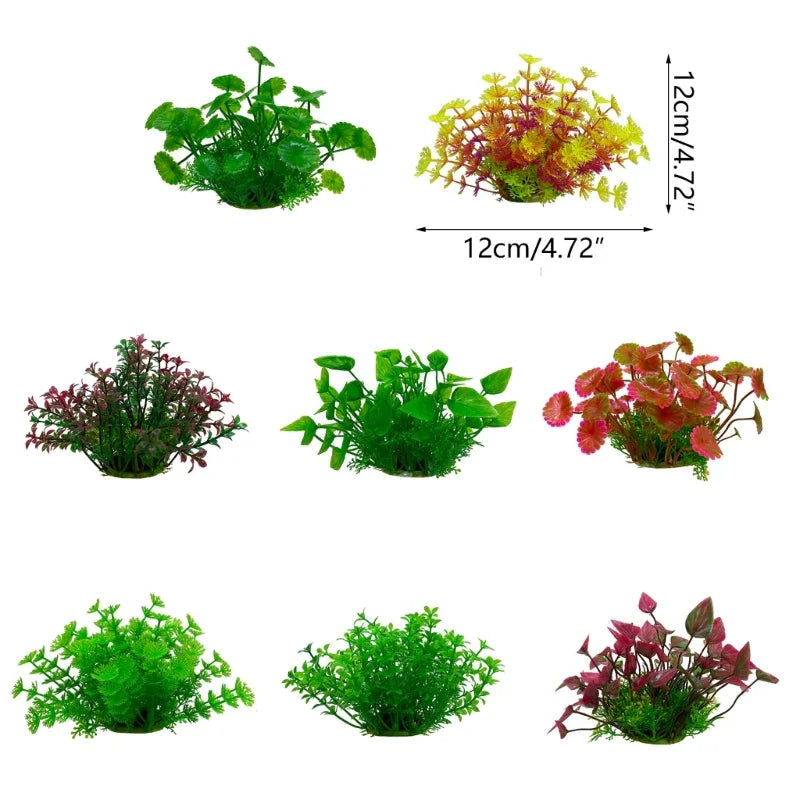 Green Artificial Leaves for Aqua-Terrariums Plants Fish Bowl