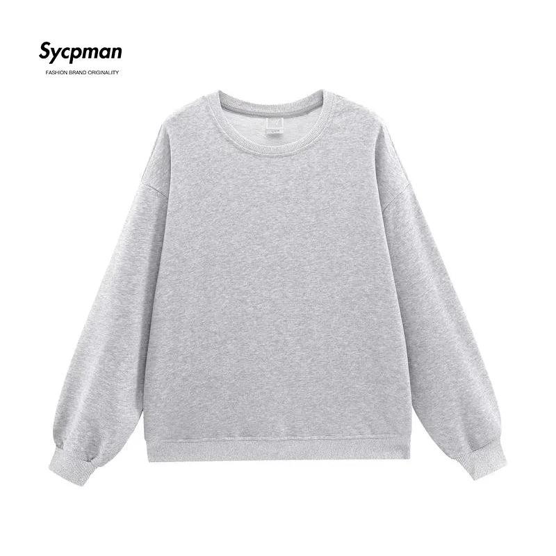 10.6oz 300gsm Cotton Pullover Sweater Men Solid Color