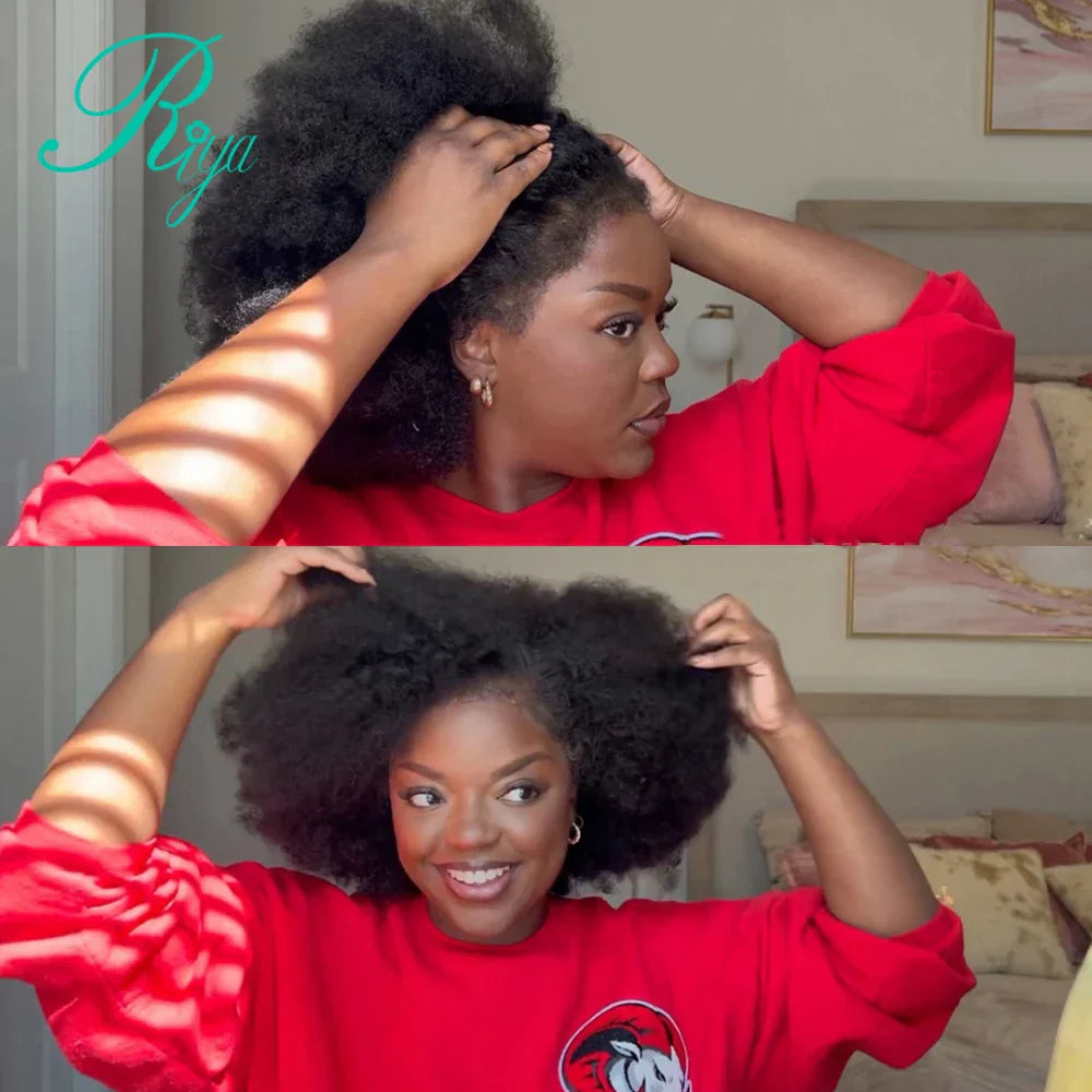 Afro Curly 13x4 Lace Frontal Wig With 4c