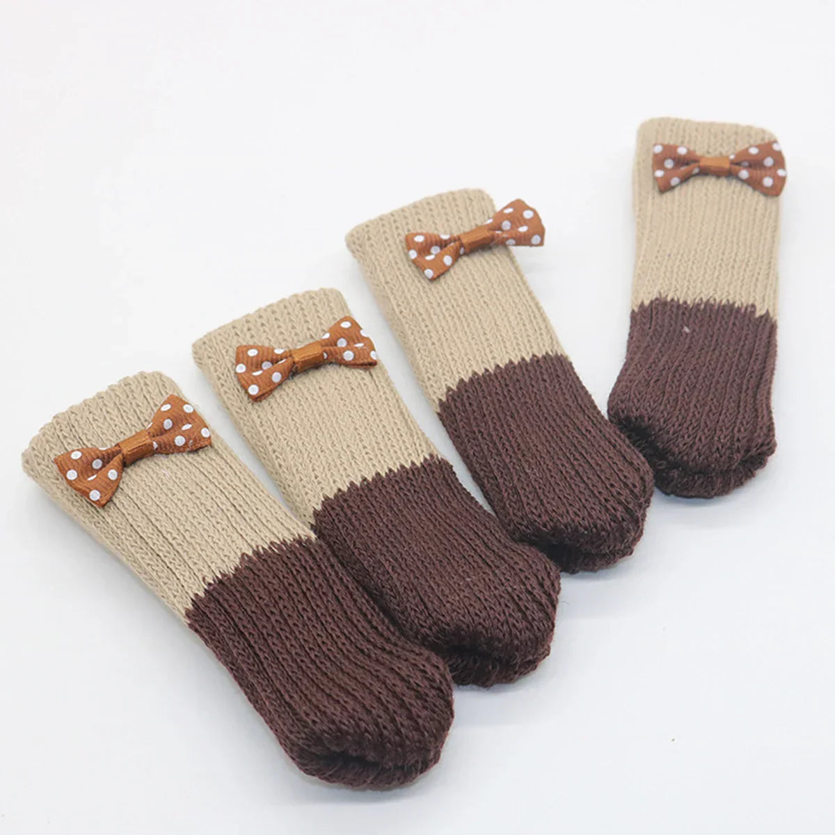 24Pcs Table Chair Foot Cover Knitted Socks Cat
