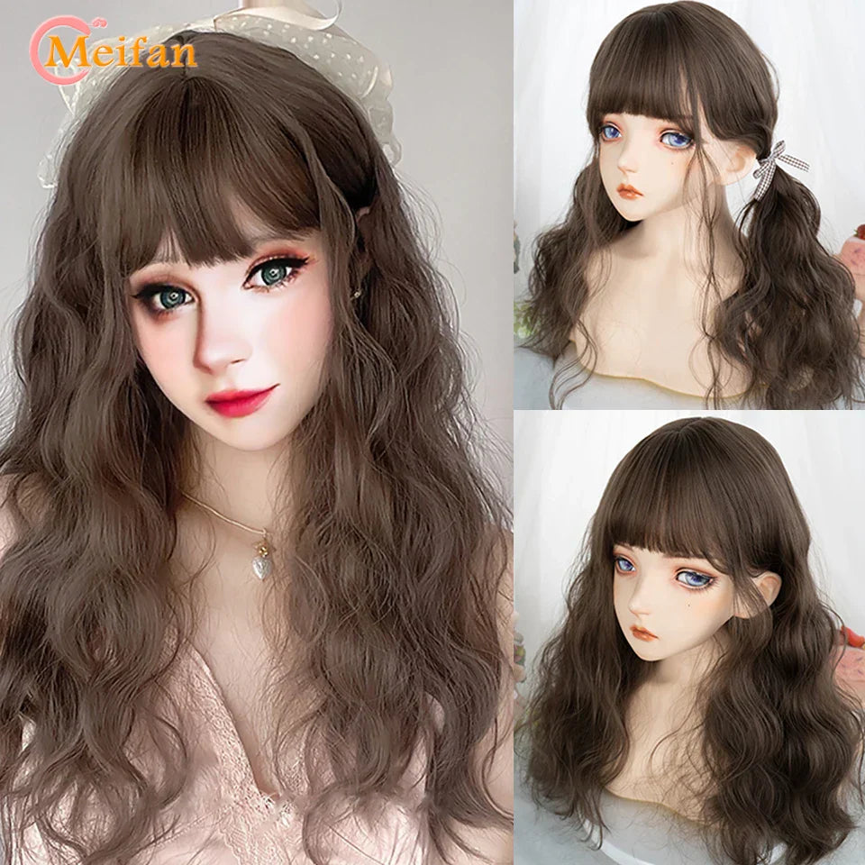 MEIFAN Long Lolita Ombre Harajuku Wig With Bang