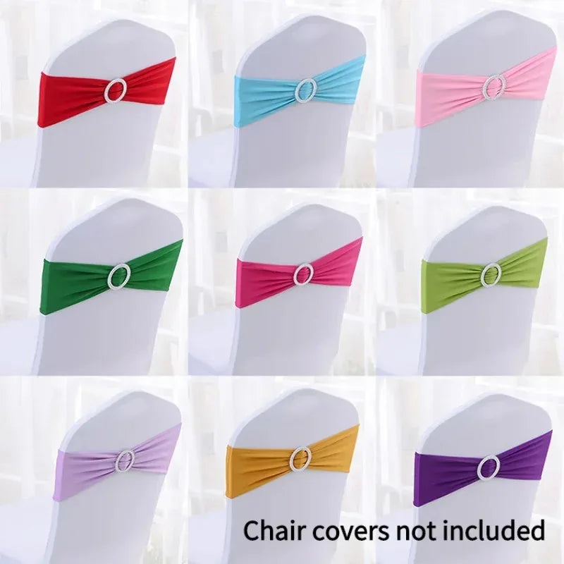 10pcs/lot Stretch Lycra Spandex Chair Covers Bands