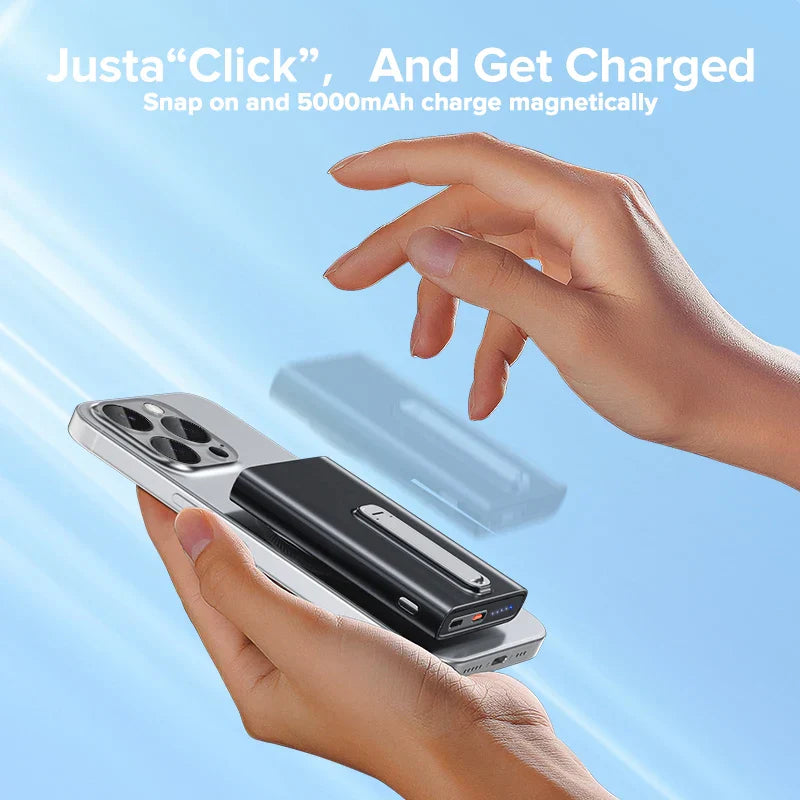 QOOVI 5000mAh Magnetic Wireless Powerbank PD20W Fast Charging