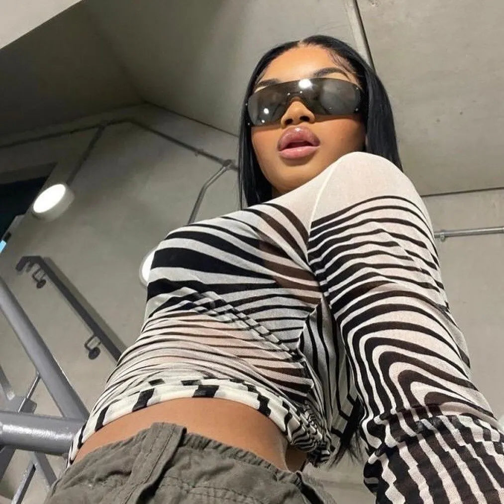 New Punk One Piece Sunglasses 2000 S Women