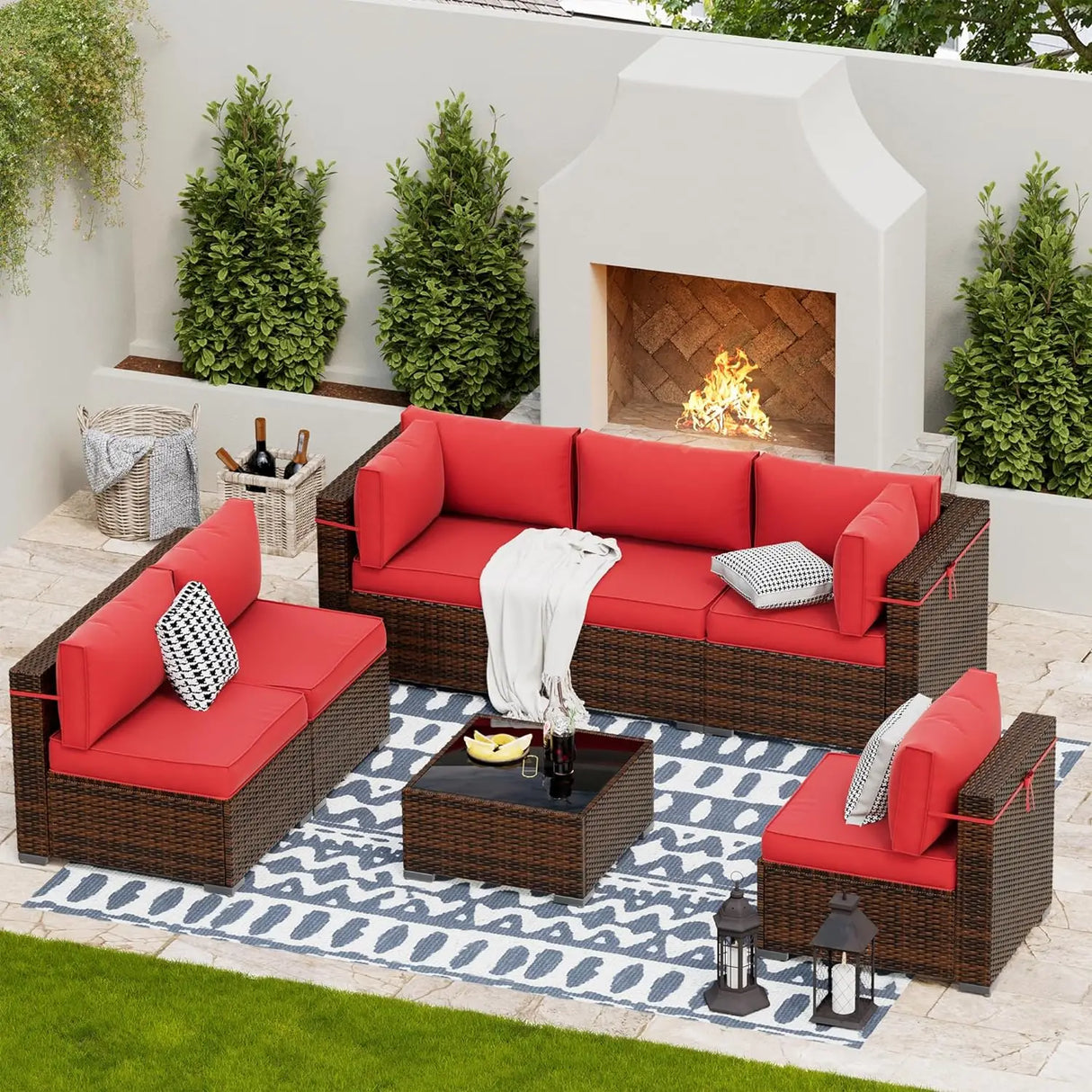 Patio Furniture Sets, Modular Rattan Outdoor Patio Sectional