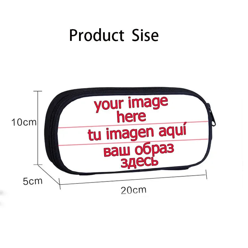 Customize Your Logo / Name / Image Cosmetic Cases Cartoon Pattern Pencil Bag Teenager Boys Girls Stationary Bag Pencil Holder