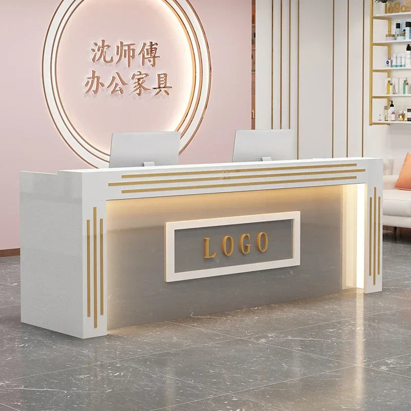Modern Cash Register Clothing Store Counter Reception Desks