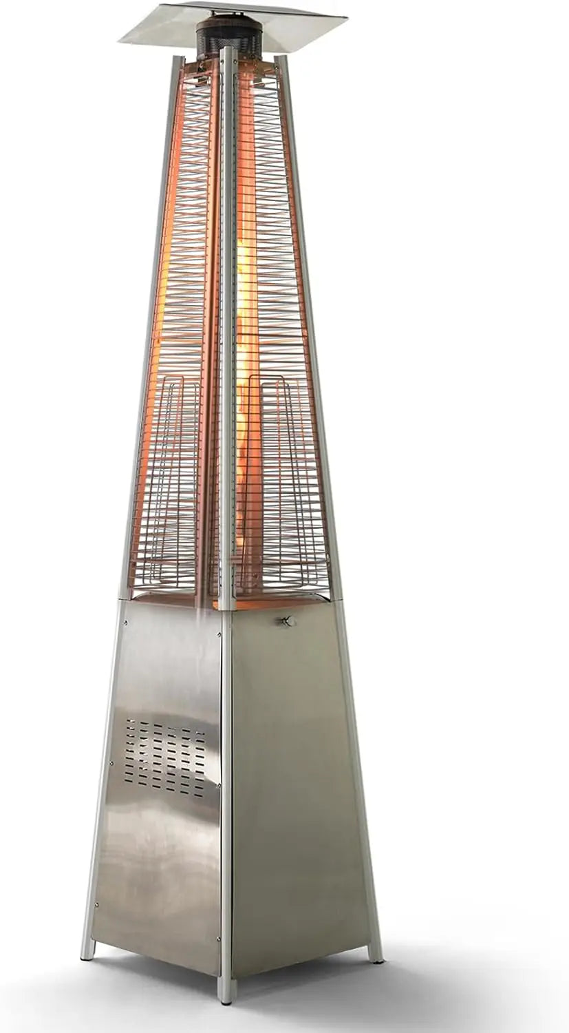 Propane Heater, Outdoor Patio Pyramid Flame with Wheels