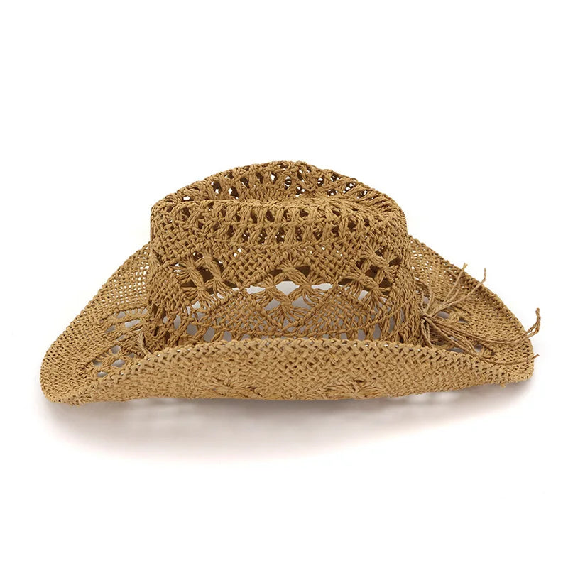 Spring and Summer New Hollow Cowboy Hat Hand-woven