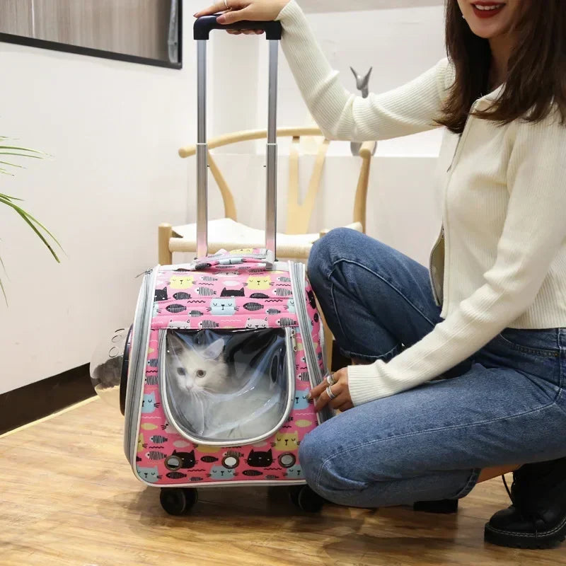 2 In 1 Large Pet Cat Backpack Stroller