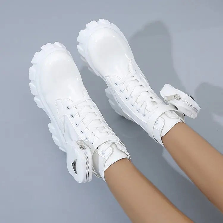 White Boots Winter Shoes Women Ankel Boots Goth