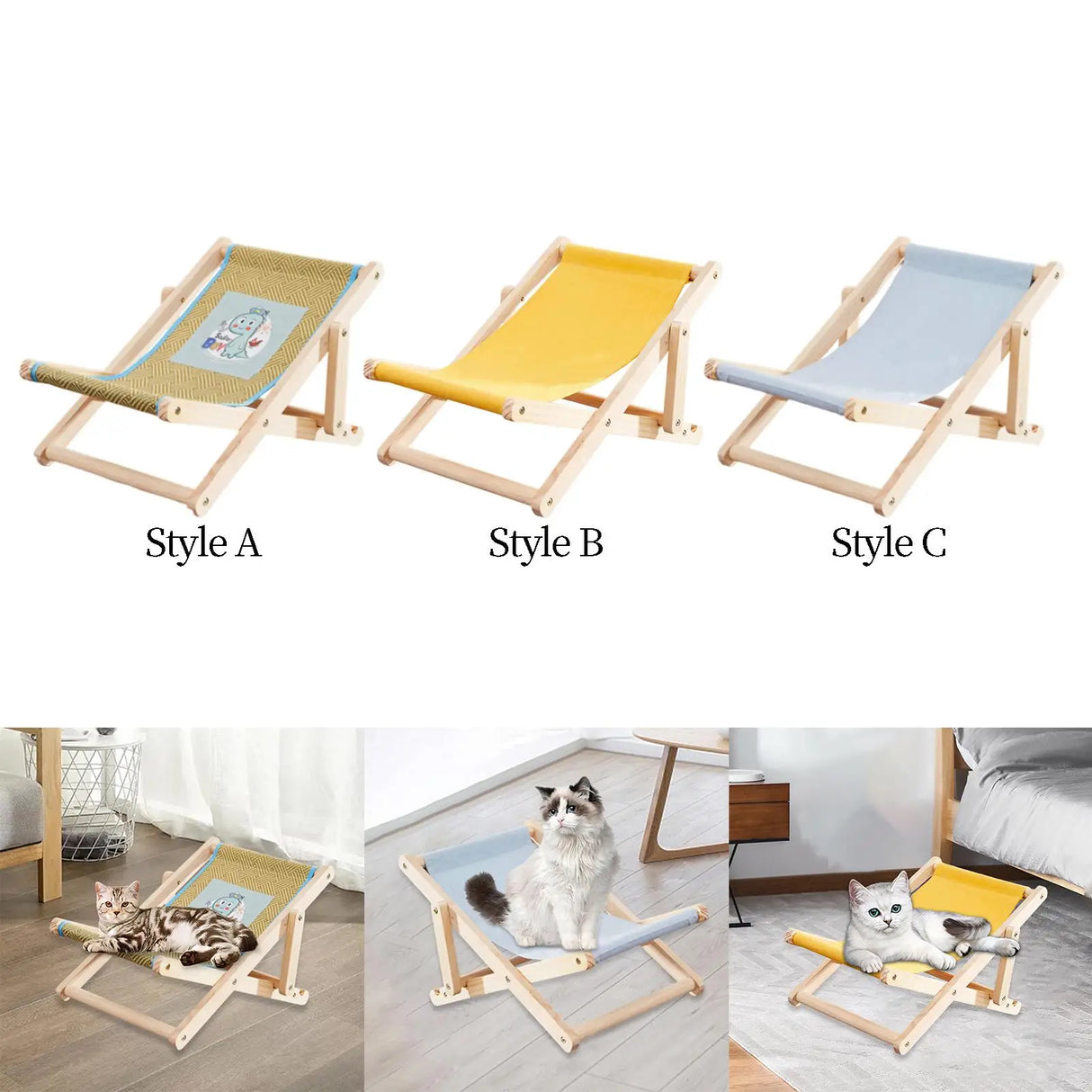 Cat Hammock Chair Cat Scratcher Bed Wooden Cat