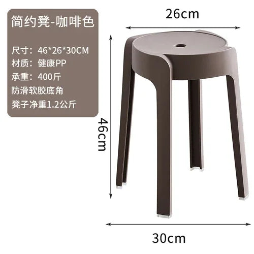 Plastic Stool Thickened Household Stackable Dining Table Bench