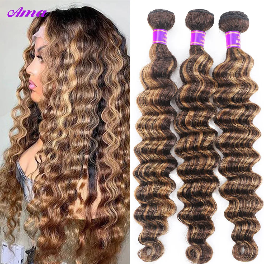 4 27 Highlight Loose Deep Wave Bundles 30