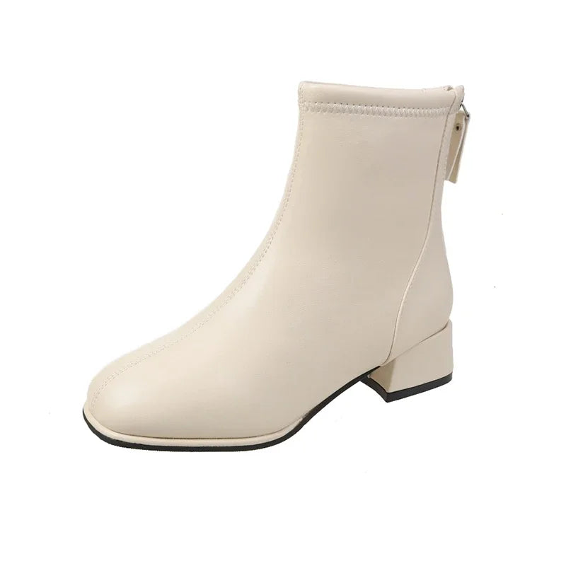 Plus Size 43 Square Toe Ankle Boots Women