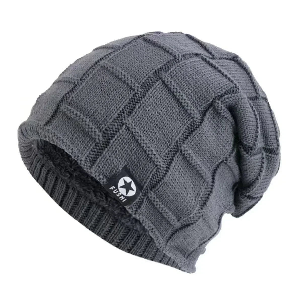 New Unisex Fleece Lined Beanie Hat Knit Warm