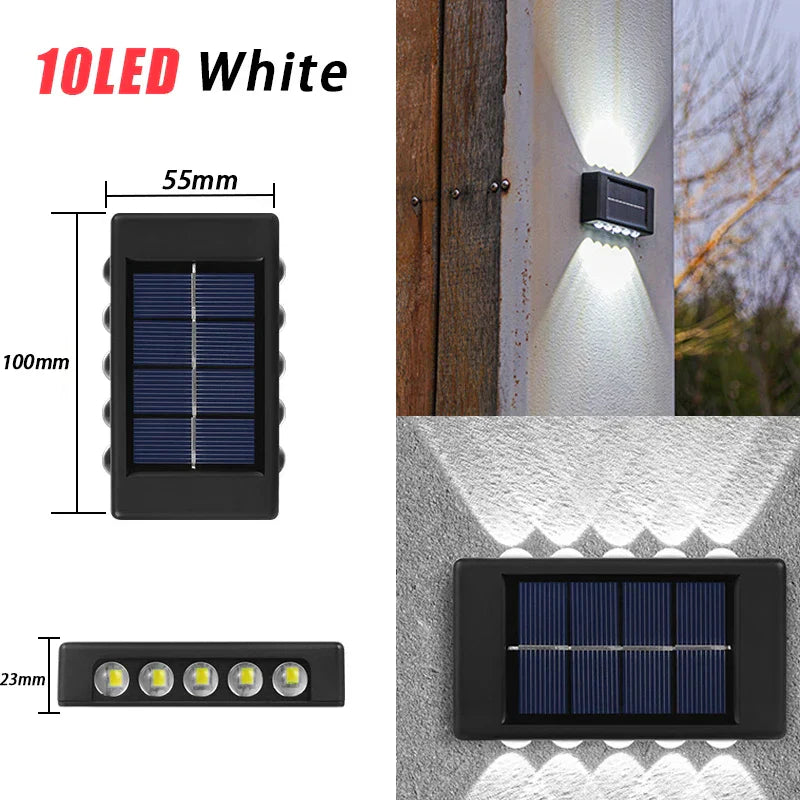 16PCS Solar Wall Light Warm Light Up and