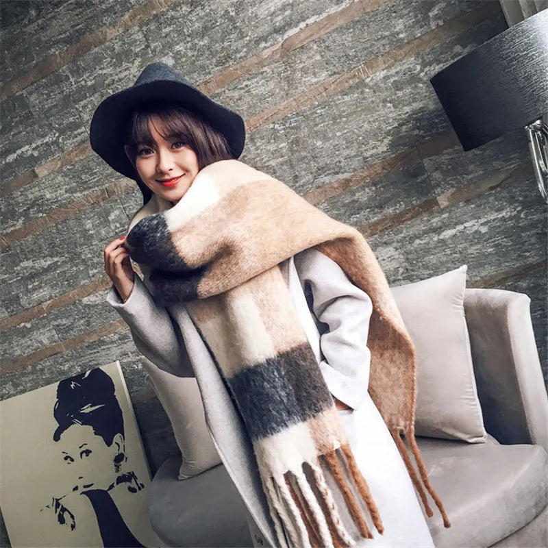 2023 Cashmere Scarf Women Winter Thick Pashmina Warm