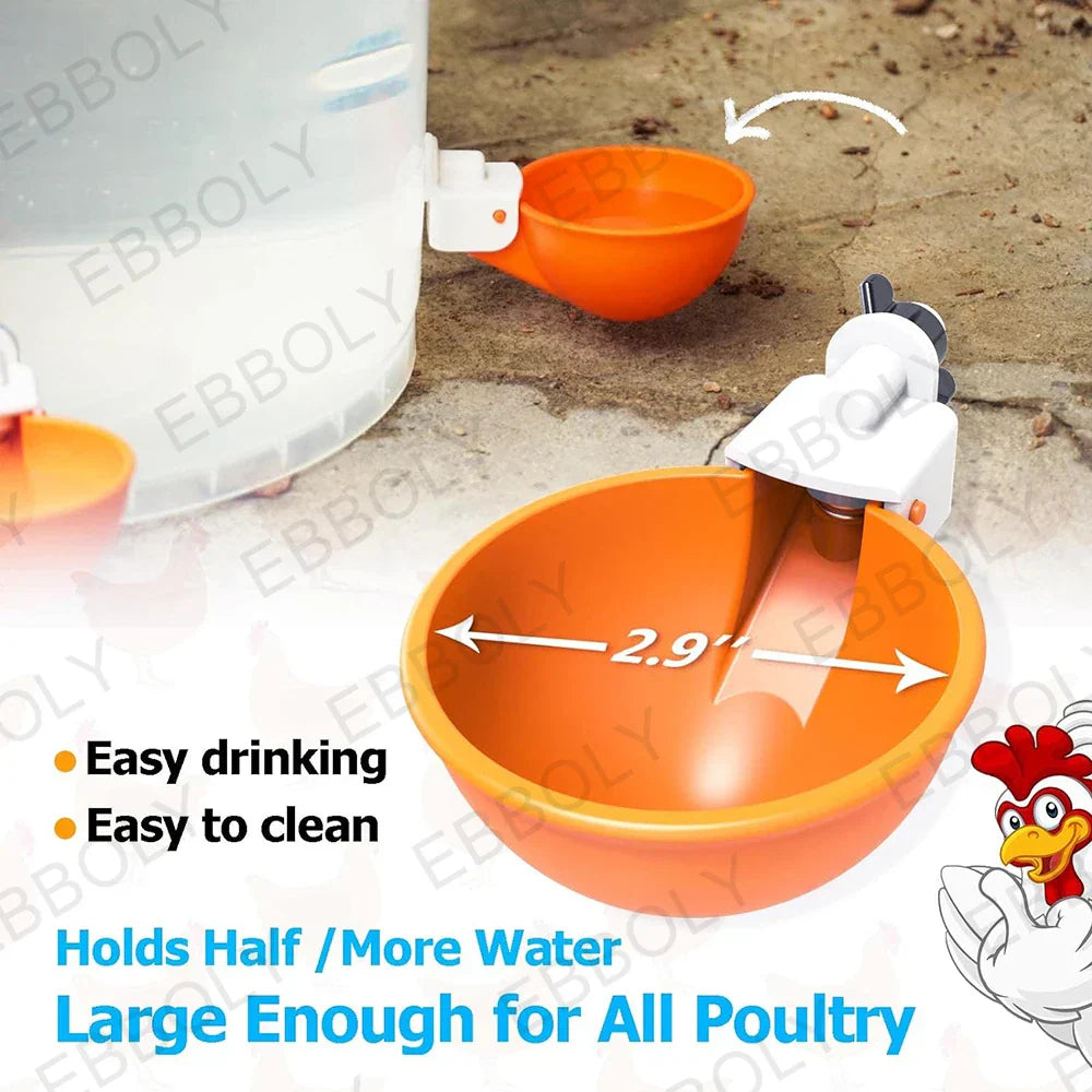 12/20/30PCS Automatic Chicken Water Feeder Drinking Cups Poultry