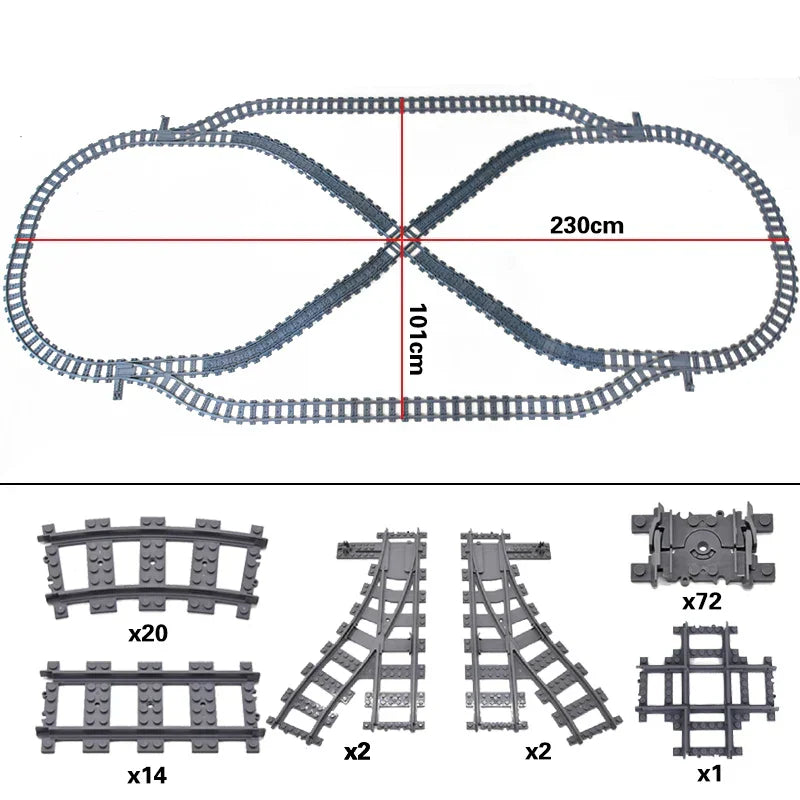 City Trains Train Track Rail Bricks Model Toy