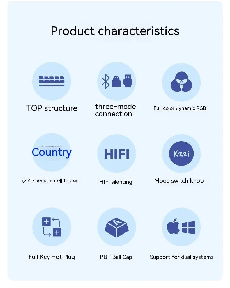Kzzi K20 Mini Keyboard Keypad Tri Mode Bluetooth