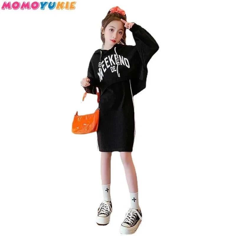 Spring Autumn Baseball Suits Children Jacket Pleated Skirt