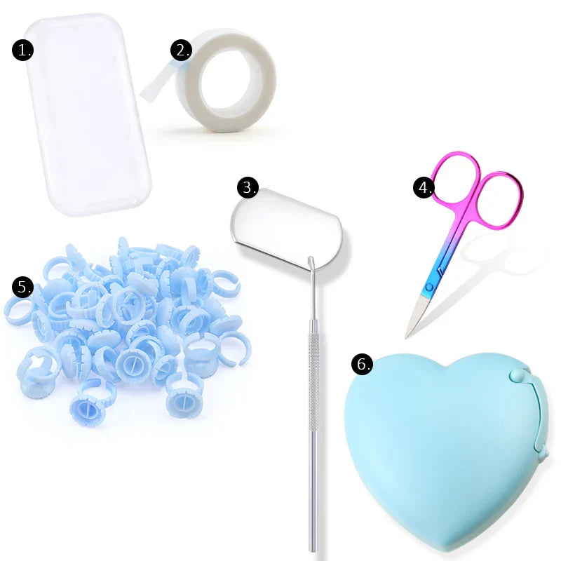 Eyelash Extension Supplies Set Glue Rings Tape Cutter