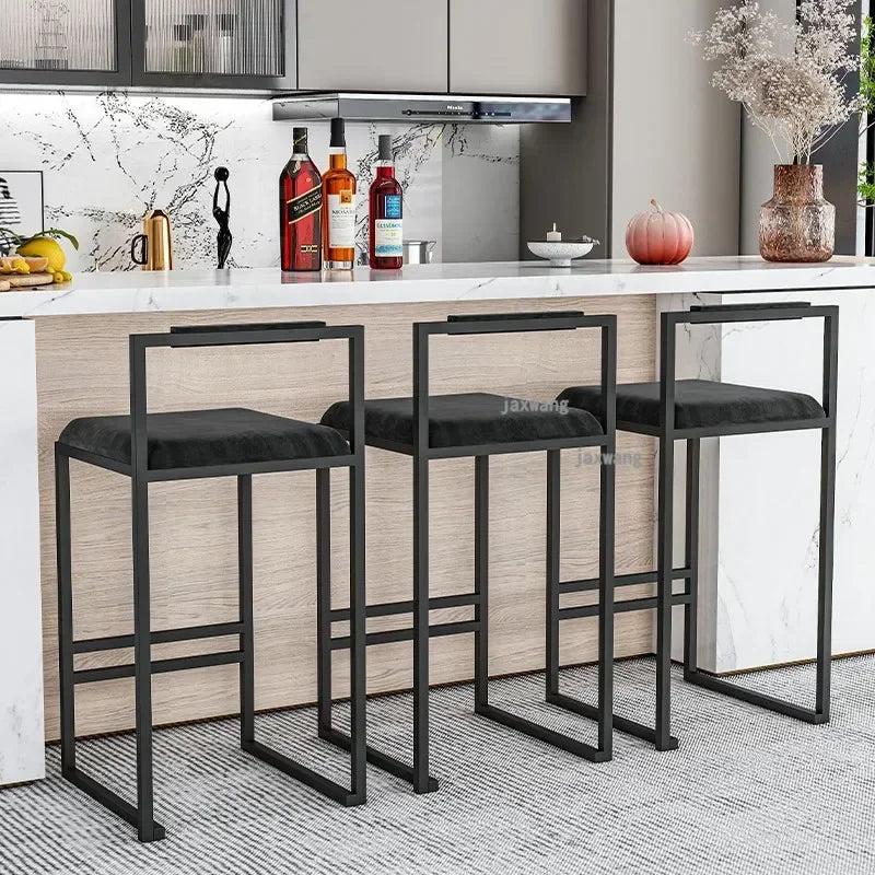 Modern Velvet Cushion Bar Chairs for kitchen Nordic