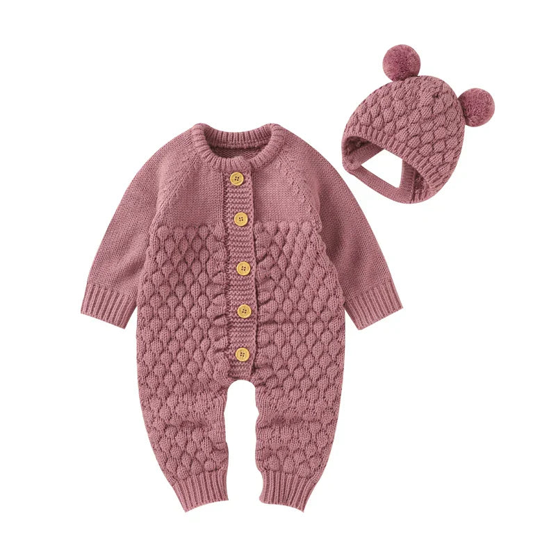 Baby Rompers Clothes Autumn Winter Knitted Newborn Boys