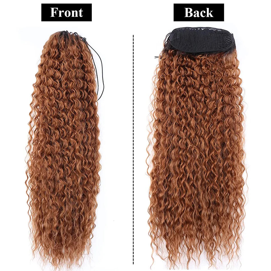 Long Curly Ponytail 80CM Synthetic Drawstring Ponytail Extensions