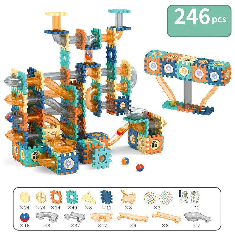 Marble Run Race Track Building Blocks Toys Kids