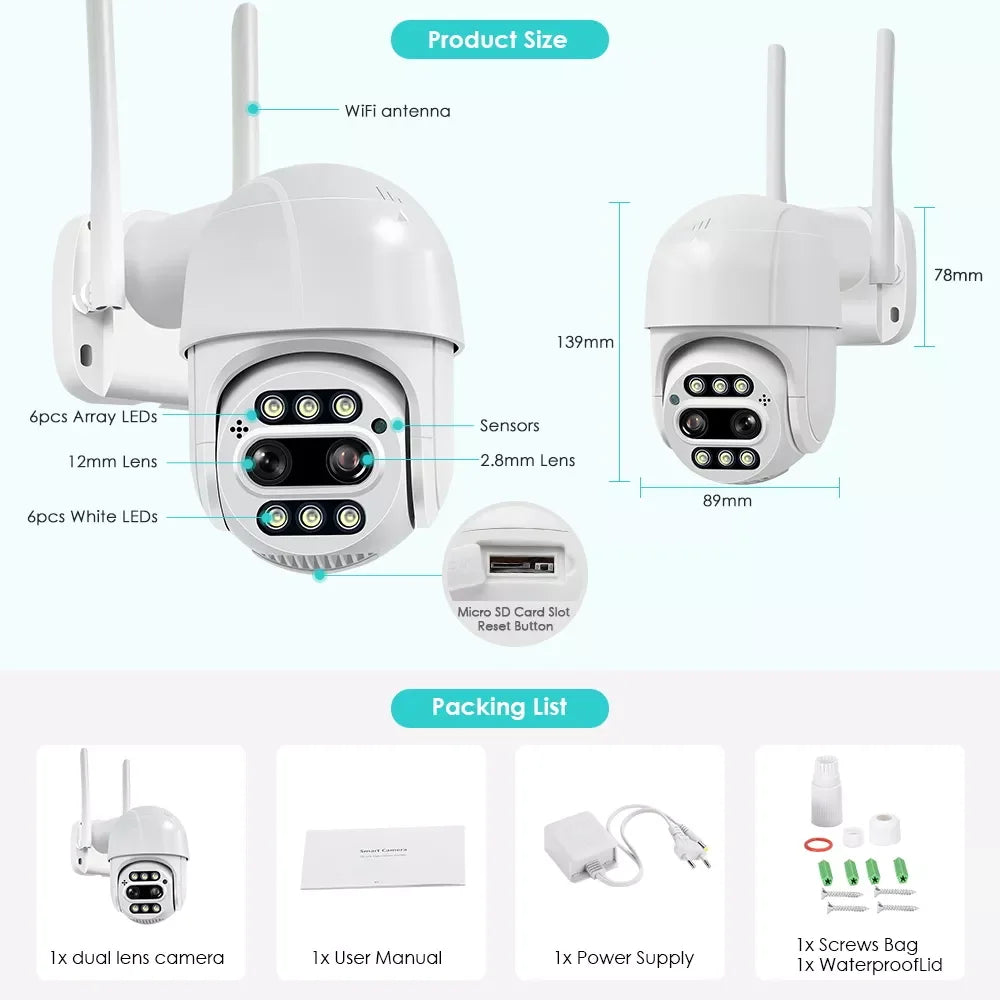 BESDER 8MP 4K PTZ IP Camera 8x Zoom