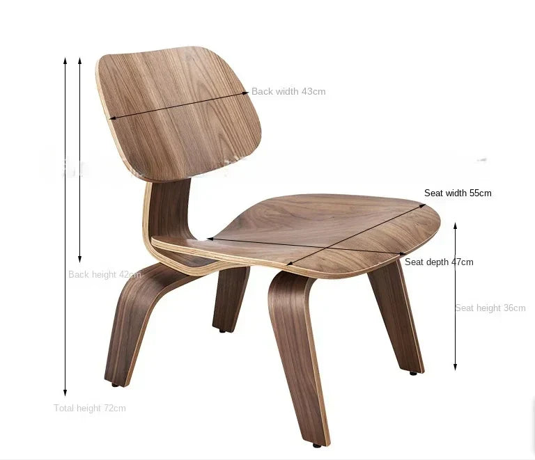 Molded Plywood Leisure Armchair Wood Legs Natural Living