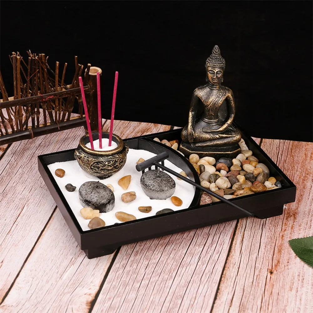 Buddha Statues and Table Candle Holder Zen, Garden